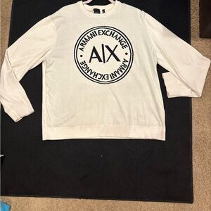 Armani Exchange White Crewneck Sweater
